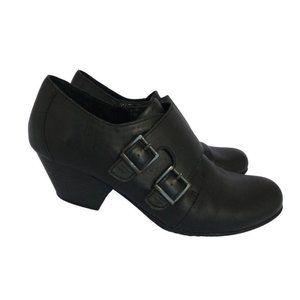 BOC Women's Black Ankle Boots Size 11 Double Buckl